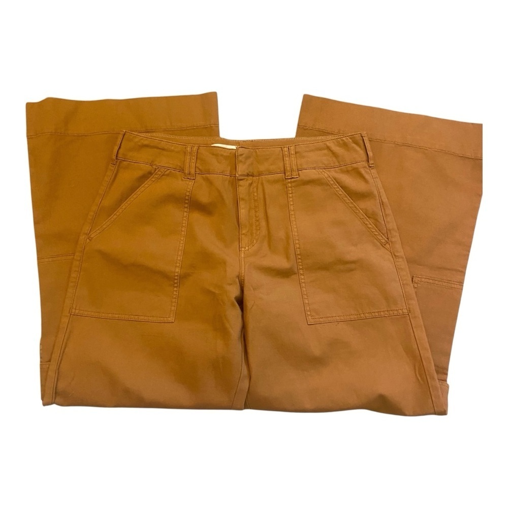 Anthropologie Pilcro Wide Leg Flare Utility Cargo Pants Sz 31 Rust Tan - Picture 4 of 7